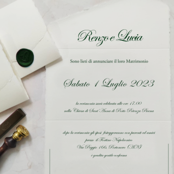 Partecipazione In Carta Amalfi Con Sigillo In Ceralacca Verde
